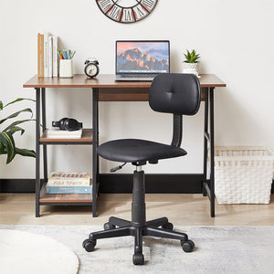 Nerdy Admin - 360 Rotating & Adjustable Height Swivel Office Chair - Black