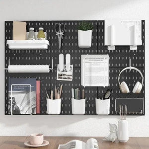 SuaTools - 56x28 cm Pegboard Wall Organizer Kit with Accessories - Black