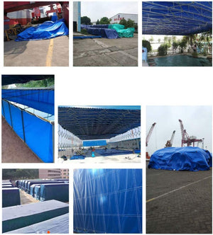 Herqona - 200 x 300cm PVC Heavy Duty Waterproof Tarp Cover with Eyelets - Blue