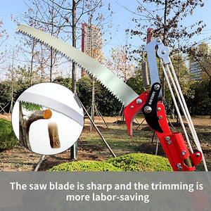 SuaTools - 55cm Telescopic Tree Pruner, Extendable Pruning Saw Head Steel Blade - Red