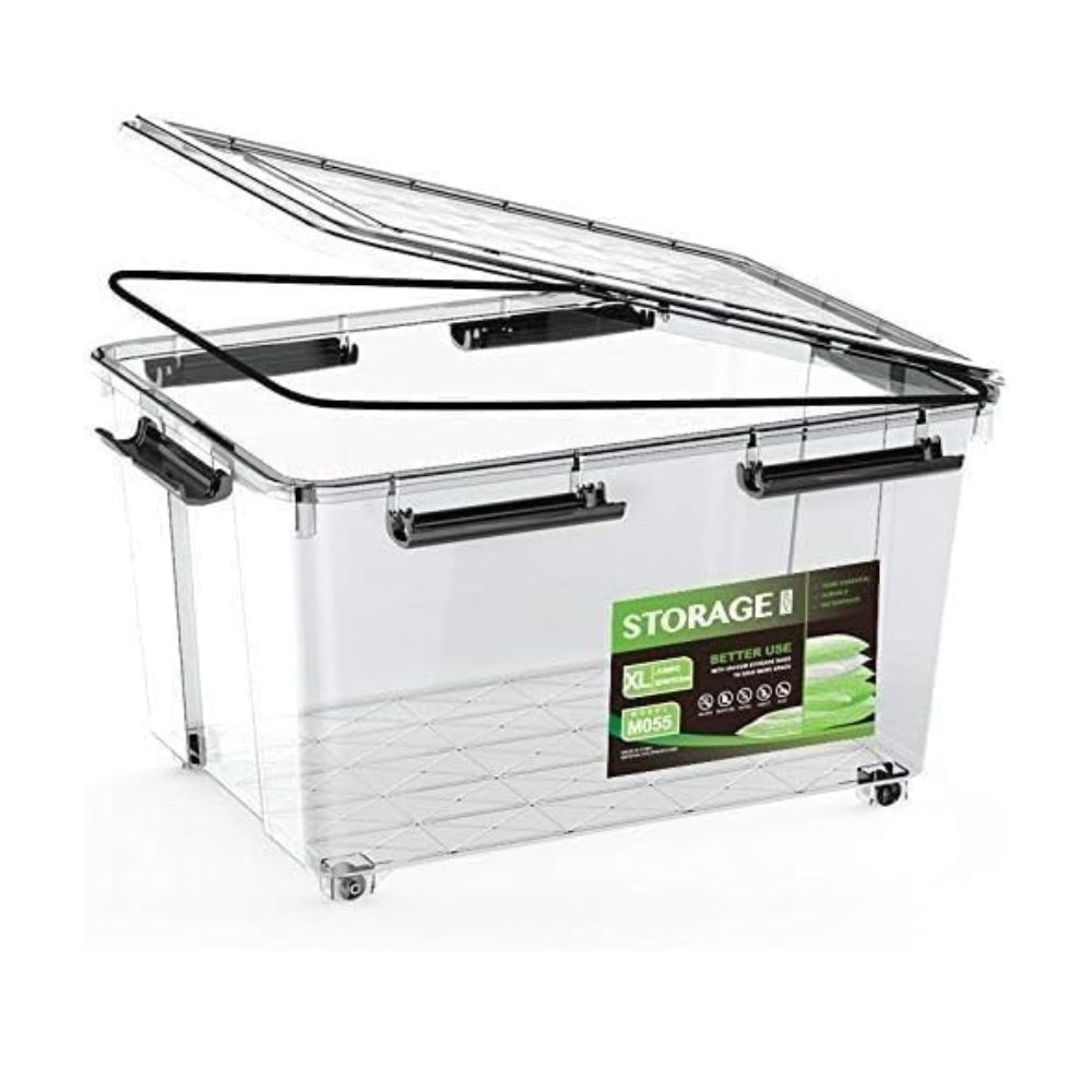 Pract Pack - Dustproof Storage Box Clear Storage Organizer Bin 56cm ...