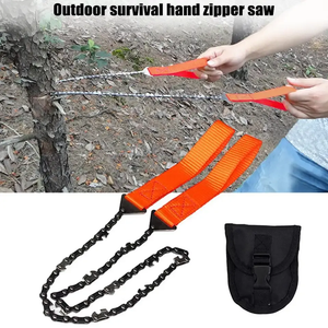 Herqona - 65cm Portable Steel Survival Pocket Hand Chainsaw with Nylon Belt - Orange