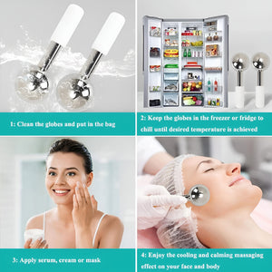 Volamor - 13.8cm Stainless Steel Luxury Face Ice Roller & Massage Tool - Silver