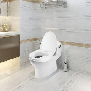 Pract Pack - 40cm Raised Comfortable Toilet Seat with Lid & Safe Lock - White