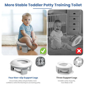 Toto Bubs - 2 in 1 Foldable Potty Training Toilet Seat For Toddlers & Kids - Gray