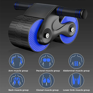 VolaFit - AB Wheel Automatic Rebound Wheel Abdominal Roller Wheel with Knee Mat