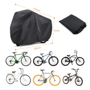 Herqona - 200cm Durable & Waterproof Oxford Bicycle Cover with Bag - Black