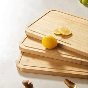 Pruchef - Large Size Bamboo Cutting Board with Juice Groove - Brown