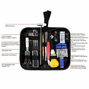 SuaTools - 147 Pcs Professional Watch Repair Kit Tools With Case - Black