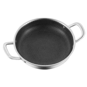 Pruchef - 28cm Stainless Steel Honeycomb Stock Pot with Tempered Glass Lid - Silver