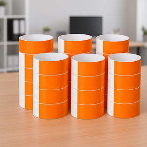 Nerdy Admin - 500 Pcs Waterproof Adhesive Paper Wristbands for Events – Orange