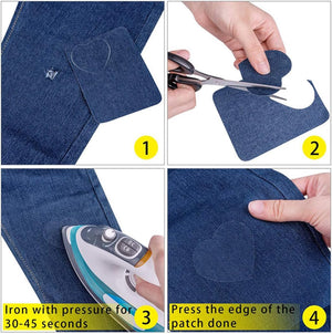 SuaTools - 20 Pcs Denim Repair Patches For Jeans with Sewing Kit - Blue