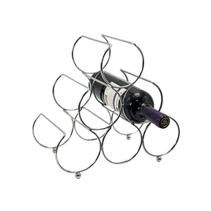 Bar Visor - 6 Bottle Iron Wine Rack, Pyramid Holder for Countertop Storage - Silver