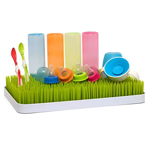 Pruchef - 23.4 cm Plastic Grass Style Baby Bottle Drying Rack with Tray - Green