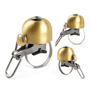 GajToys - Compact Copper Bicycle Bell with Loud Sound and Adjustable Straps - Gold