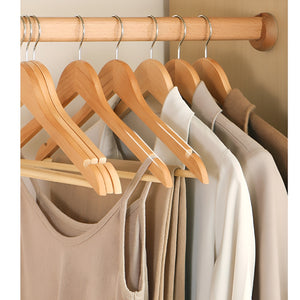 Pruchef - 40 Pcs Wooden Clothes Hangers with Swivel Chrome Hooks - Walnut Brown