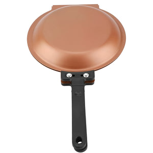 Pruchef - 20cm Stainless Steel Non Stick Double Sided Flip Pancake Maker - Copper