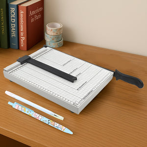 Nerdy Admin - A3 Metal Paper Cutter Trimmer Set For Home & Office Use - White
