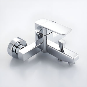 Herqona - High Pressure Resistant Square Shower Faucet with Mixer Valve - Silver