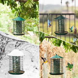 WigWagga - 19.5 cm Hanging Wild Bird Seed Feeder for Garden Yard - Green