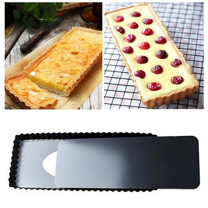 Pruchef - 2 Pcs Nonstick Carbon Steel Tart Pans with Removable Base - Black