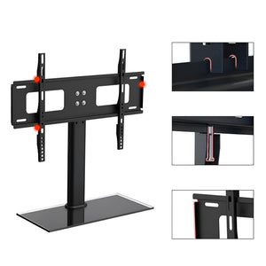 GajToys  - Height Adjustment Iron Tabletop TV Stand with Swivel & Base - Black