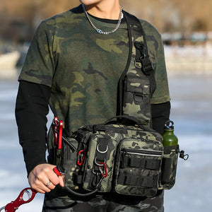 Herqona - 14cm Multi Purpose Fishing Backpack with Adjustable Waist Belt - Green