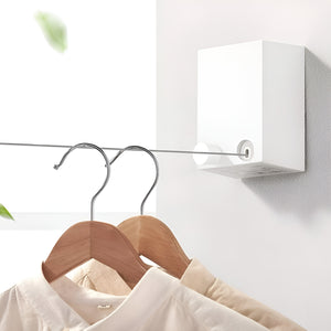 Herqona - 420cm ABS Case Retractable Clothesline for Laundry Room - White