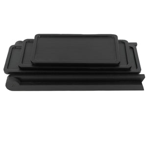 Pruchef - 3 Tier Paulownia Wood Decorative Tray Stand & Serving Platter - Black