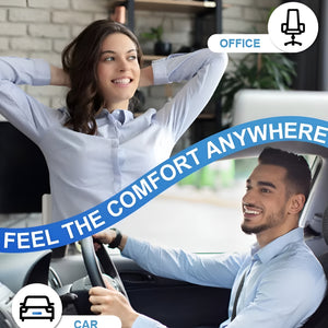 Herqona - 3 cm Thick Memory Foam & Non Slip Car Seat Cushion Pad - Black