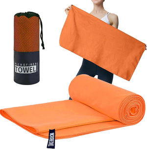 Herqona - 152cm Quick Dry Microfiber Fitness Towel with Carry Bag for Gym & Swimming