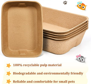 WigWagga - 5 Pcs Disposable & Waterproof Litter Box for Cats - Brown