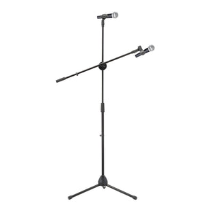 GajToys - 150cm Foldable Aluminum Mic Stand With Boom Arm & Non Slip Legs - Black