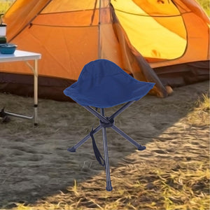 GajToys - 45 cm 3 Leg Stability Portable Camping Tripod Chair - Dark Blue