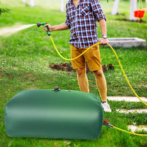 Herqona - 240L Portable Large Water Bladder Tank with Valves - Green