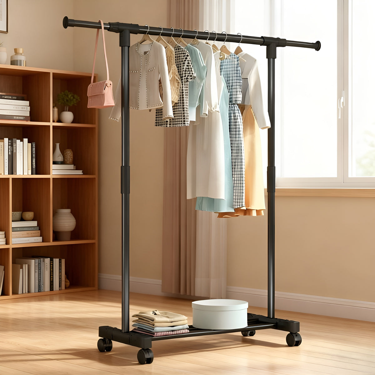 Pract Pack - 144 cm Adjustable Iron Clothes Drying Rack with 360° Whee ...