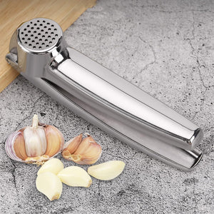 Pruchef - Garlic Crusher Portable Manual Garlic Press 17 cm - Silver