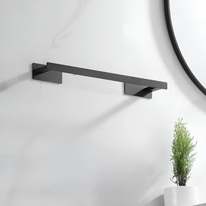 SuaTools - 40cm Stainless Steel Adhesive Wall Mounted Towel Rail Holder - Black