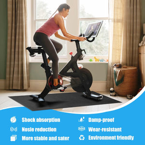 Volafit - 6mm Thick PVC Exercise Bike Trainer Mat 76 x 152 cm - Black