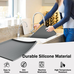 Pract Pack - 2Pcs Silicone Multipurpose Washer & Dryer Top Protector Cover - Grey