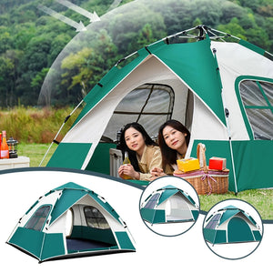 Herqona - Camping Tent Oxford Fabric Breathable 4 to 6 Person Tent 200cm - Green