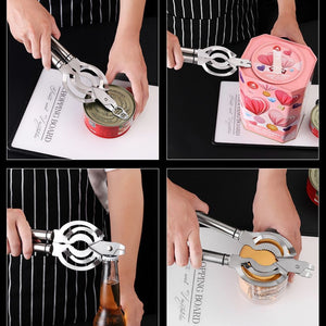 SuaTools - 26x8.8cm Manual Stainless Steel Jar, Bottle & Can Opener Tool – Silver
