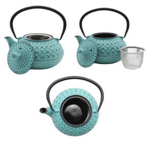 Pruchef - 500ml Cast Iron Chinese Teapot Kettle with Enamel Interior - Green