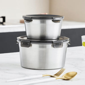 Pruchef - 4 Pcs Stainless Steel Nesting Food Storage Container Set