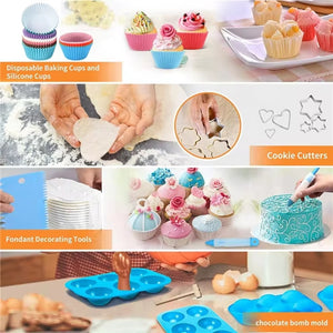 Pruchef - 236 Pcs Cake Decorating Accessories with Storage Box - Blue