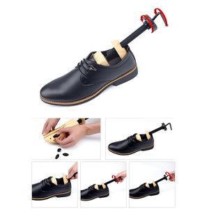 Volamor - 2 Pcs Adjustable Wooden Shoe Stretchers with Pressure Pads - Brown