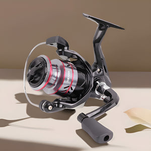 Herqona - Sleek Alloy Design Spinner Fishing Reel with 14 Bearings - Black