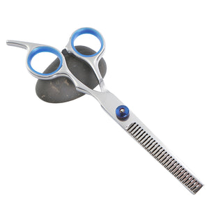 WigWagga - Stainless Steel Pet Grooming Cutting & Thinning Shears with Case - Silver
