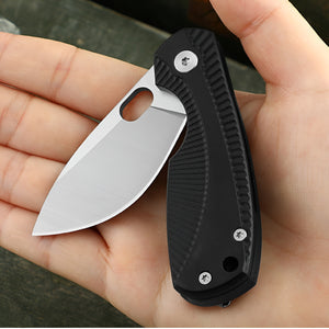 Herqona - 13cm Stainless Steel Compact Folding EDC Utility Knife – Black