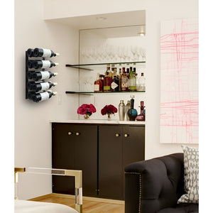 Bar Visor - 60cm  Iron Wall Mounted Wine Rack, Holds up to 10 Bottles - Black